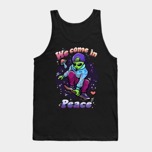 Alien Skateboarding Tank Top